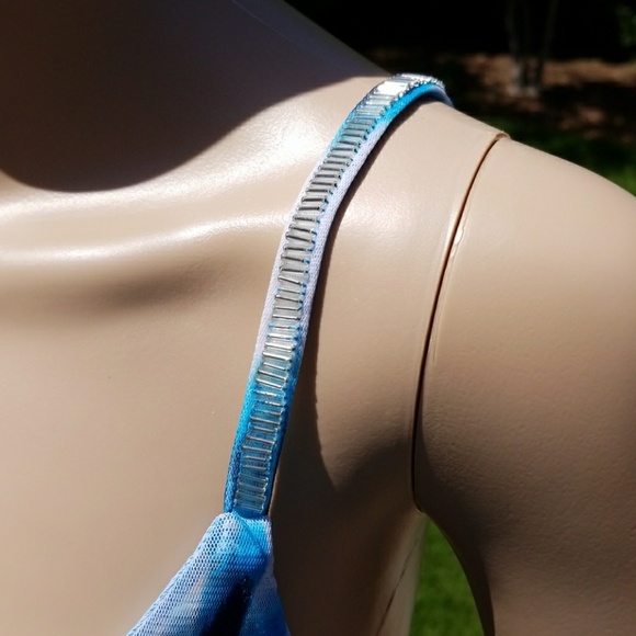 INC Blue and White Sheer Top   NWOT - Picture 4 of 8